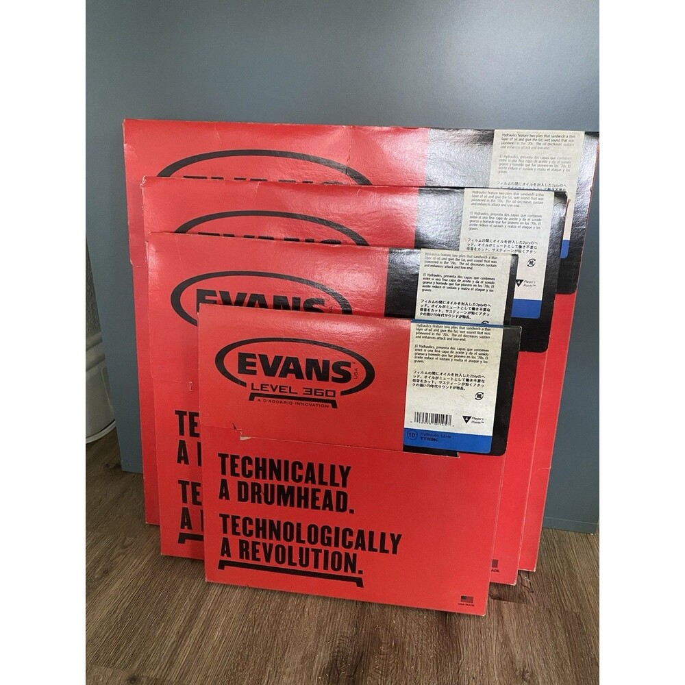 Evans Drum Heads - Hydraulic Glass Tompack, Rock (10, 12, 14, 16 Inch) New